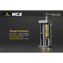 Carica batterie Xtar MC2 Micro USB 2 slot