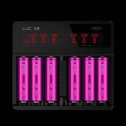 Efest Luc V6 LCD & USB 6 Slots Charger - with car charger